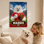 Personalised Ball Sports Pet Photo Canvas Poster Frameless Framed Painting with Name Pet Party Birthday Gift for Pet Owners Pet Lovers