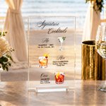 Personalized Signature Cocktails Pet Photo Acrylic Drink Menu with Title and Cocktail Formula Table Decor Wedding Party Gift for Couples Newlyweds