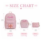 Personalized Bow Grid Pattern School Backpack Lunch Bag Storage Bag Set with Embroidered Name Back to School Birthday Gift for Girls