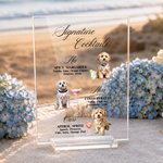 Personalized Signature Cocktails Pet Photo Acrylic Drink Menu with Title and Cocktail Formula Table Decor Wedding Party Gift for Couples Newlyweds
