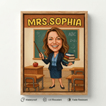 Personalized Funny Comic Book Style Teacher Photo Canvas Prints with Text Home Wall Decor Ship from USA Back to School Gift for Teacher Educator