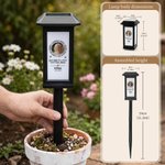 Personalized Waterproof Photo Solar Garden Light Forever in My Hearts with Name and Year Garden Decor Memorial Sympathy Gift for Family Friend