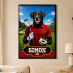 Personalised Ball Sports Pet Photo Canvas Poster Frameless Framed Painting with Name Pet Party Birthday Gift for Pet Owners Pet Lovers