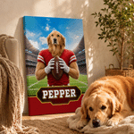 Personalised Ball Sports Pet Photo Canvas Poster Frameless Framed Painting with Name Pet Party Birthday Gift for Pet Owners Pet Lovers