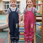Personalised Cartoon Animal Mud Proof Kids Rain Bib Pants with Name and Adjustable Shoulder Strap Outdoor Use Back to School Gift for Kid Student