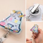 Enrouleur de badge personnalisé en forme de crayon et de pomme, multicolore, avec initiale, titre et nom de famille – Cadeau de la Journée des enseignants pour un enseignant, un mentor ou un coach, à 