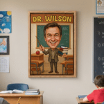 Personalized Funny Comic Book Style Teacher Photo Canvas Prints with Text Home Wall Decor Ship from USA Back to School Gift for Teacher Educator