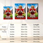 Personalised Ball Sports Pet Photo Canvas Poster Frameless Framed Painting with Name Pet Party Birthday Gift for Pet Owners Pet Lovers