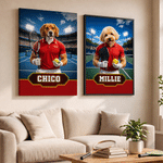 Personalised Ball Sports Pet Photo Canvas Poster Frameless Framed Painting with Name Pet Party Birthday Gift for Pet Owners Pet Lovers