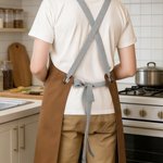 Personalised Simple Style Embroidered Name Adjustable Canvas Apron with Pocket Birthday Baking Salon Gift for Baker Barista Hairstylist