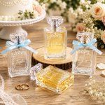 Personalized Floral Bow Refillable Durable 1-3 oz Glass Perfume Bottle with Name and Title Bridal Party Anniversary Wedding for Bridesmaid Best Friend