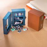 Personalised Cartoon Reading Character Wooden Miniature Bookshelf with Name Desk Reading Corner Decor Birthday Club Gift for Bookworm Librarian