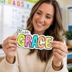 Personalised Multicolour Teacher Theme Whiteboard Magnet School Classroom Supplies Back to School Gift for Teacher