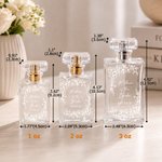 Personalized Floral Bow Refillable Durable 1-3 oz Glass Perfume Bottle with Name and Title Bridal Party Anniversary Wedding for Bridesmaid Best Friend