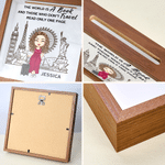 Personalized Just A Girl Who Loves Traveling Memory Box with Name and Quote Home Decor Anniversary Birthday Gift for Traveller Friend