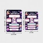 Personalized Fantasy Cartoon Theme First Day of Acrylic School Sign Board with Name and Pen School Supplies Back to School Gift for Students