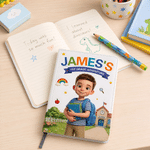 Personalised 3D-Style Design Cartoon Character PU Leather A5 Notebook with Name Daily Use Back to School  Gift for Kids