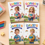 Personalised 3D-Style Design Cartoon Character PU Leather A5 Notebook with Name Daily Use Back to School  Gift for Kids