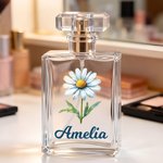 Personalised Birth Flower Refillable Perfume Bottle with Name Anniversary Wedding Gift for Woman Bride Bridesmaid