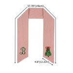 Personalised Embroidery Wreath Christmas Tree Red Ticking Stripe Sash with Initial Home Decor Housewarming Family Gift for Mum Gran Housewife