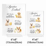 Personalized Signature Cocktails Pet Photo Acrylic Drink Menu with Title and Cocktail Formula Table Decor Wedding Party Gift for Couples Newlyweds
