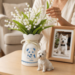 Personalised Glaze Style Pet Photo Ceramic Vase with Name Anniversary Birthday Gift for Pet Lover Owner