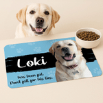 Personalized Funny Pet Photo PU Leather Waterproof Pet Feeding Mat with Name and Text Pet Supplies Birthday Gift for Pet Owner