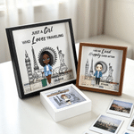 Personalized Just A Girl Who Loves Traveling Memory Box with Name and Quote Home Decor Anniversary Birthday Gift for Traveller Friend
