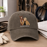 Gorra de béisbol personalizada con foto de caballo y personaje con herradura multicolor y nombre uso diario regalo de cumpleaños para amigos jinetes