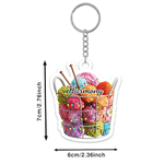 Personalized Knitted Yarn Ball Pattern Acrylic Keychain with Name Bag Charm Daily Use Birthday Gift for Knitting Lover Mom Grandma