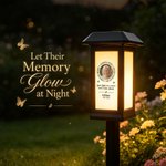 Personalized Waterproof Photo Solar Garden Light Forever in My Hearts with Name and Year Garden Decor Memorial Sympathy Gift for Family Friend