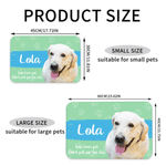 Personalized Funny Pet Photo PU Leather Waterproof Pet Feeding Mat with Name and Text Pet Supplies Birthday Gift for Pet Owner