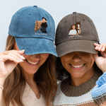 Gorra de béisbol personalizada con foto de caballo y personaje con herradura multicolor y nombre uso diario regalo de cumpleaños para amigos jinetes