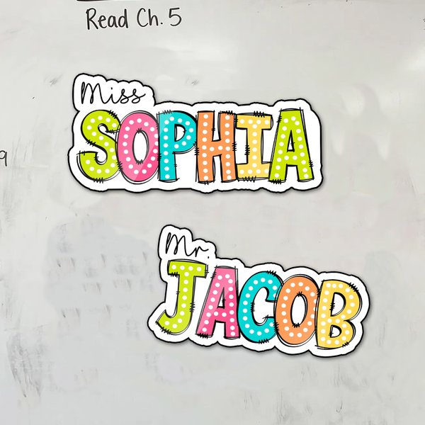 Personalized Multicolor Teacher Theme Whiteboard Magnet School Classroom Supplies Back to School Gift for Teacher