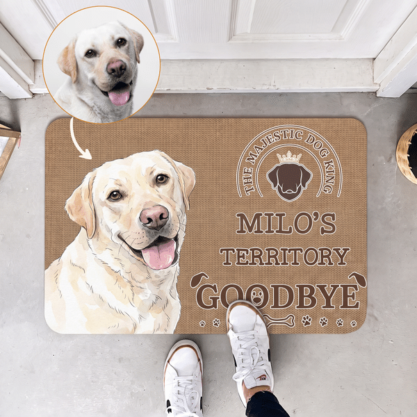 Personalized Watercolour Pet Photo Doormat with Name and Text Daily Use Birthday Memorial Gift for Pet Owners Friends