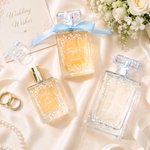 Personalized Floral Bow Refillable Durable 1-3 oz Glass Perfume Bottle with Name and Title Bridal Party Anniversary Wedding for Bridesmaid Best Friend