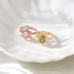 Personalised Sea Turtle Birthstone Ring with Name Dainty Jewellery Anniversary Birthday Gift for Women Ocean Lovers