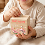 Personalized Mushroom Fairy Cartoon Animal Wooden Money Box Piggy Bank with Name and Date Birthday Anniversary Gift for Kids