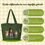 Gepersonaliseerde grote ribfluwelen tas met meerdere opbergvakken foto en naam – onmisbaar reisaccessoire verjaardagscadeau voor huisdierliefhebbers
