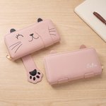Cartera personalizada de cuero PU con cremallera y diseño magnético de garra de gato para uso diario regalo de cumpleaños para amantes de los gatos
