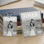 Personalized Magazine-Style Couple Photo Fridge Magnet Hanging Ornament with Title Date and Name Anniversary Birthday Gift for Couple Newlyweds