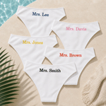 Personalised Sexy Bride Bikini Underwear Swimsuit with Multicolour Text Honeymoon Wedding Bridal Shower Gift for Her