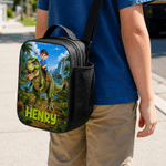 Personalized Unicorn Dinosaur Cartoon Character Backpack Lunch Bag Pencil Case Set with Name Back to School Birthday Gift for Boys Girls