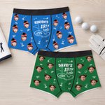 Personalised Funny Golf Theme Face Photo Design Breathable Thong Brief Boxer Underwear Set Anniversary Birthday Gift for Him Her