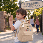 Personalised Colourful Cartoon Character Lightweight Corduroy Backpack with Name Back to School Birthday Gift for Kid