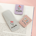 Personalized Multicolor Book Flower Magnetic PU Leather Bookmark Clip with Name Daily Use Teacher's Day Christmas Birthday Gift for Book Lover
