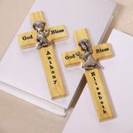 Wood Blessing Cross First Communion Baptism for Children