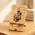 Personalized Sketch Style Photo Phone Holder with Name and Date Desk Decor Birthday Anniversary Wedding Gift for Family Friends Newlyweds