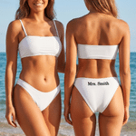 Personalised Sexy Bride Bikini Underwear Swimsuit with Multicolour Text Honeymoon Wedding Bridal Shower Gift for Her