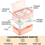Personlig matlåda för barn med foto tryckt namn och bestick mikrovågsugnssäker bento med fack för skolstart och utflykt